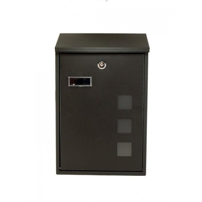 F.F. Group - Outdoor Mailbox Metallic Black 25x10x40cm - 40266