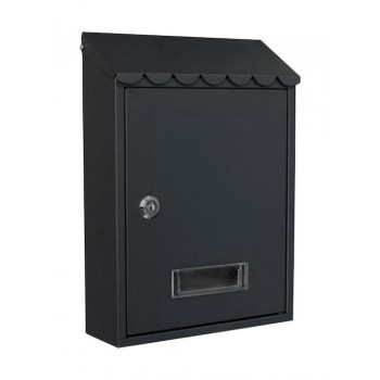 F.F. Group - Outdoor Mailbox Metallic Black 30.5x7x21.5cm - 40272