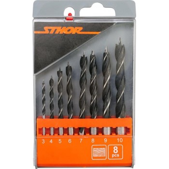 STHOR - Set of Spike Wood Drills 3-10mm 8PCS - 22381