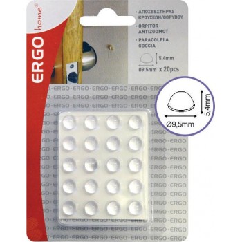 ERGO - Transparent Round Impact Dampers with Sticker 9,5x5,4mm 20PCS - 570608.0002