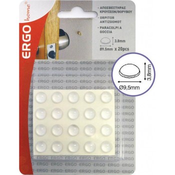 ERGO - Transparent Round Impact Dampers with Sticker 9,5x3,8mm 20PCS - 570608.0001