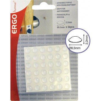 ERGO - Transparent Round Impact Dampers with Sticker 8,5x2,2mm 36PCS - 570608.0000