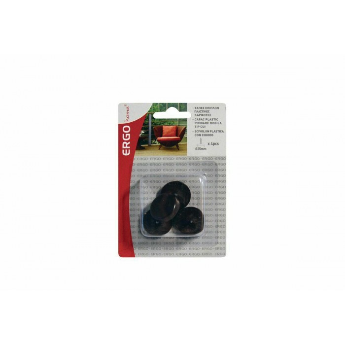 ERGO - Plastic Caps Round Nailed Brown 22mm 4PCS - 570602.0001 ERGO - Plastic Caps Round Nailed Brown 22mm 4PCS - 570602.0001