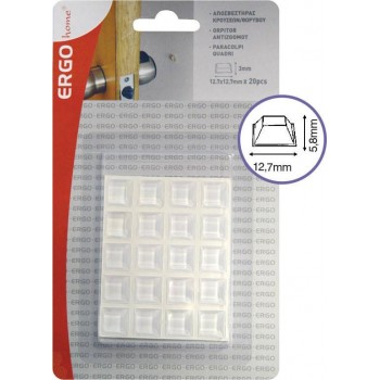 ERGO - Transparent Square Impact Dampers with Sticker 12,7x12,7mm 20PCS - 570608.0007