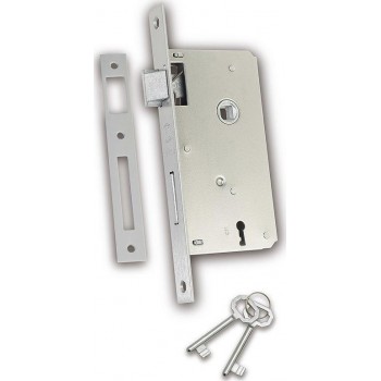 Martin - Picollo Recessed Nickel Mezzanine Door Lock with Center 40x70mm - 08070