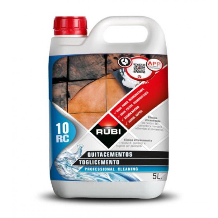 RUBI - RC-10 Cement Remover Cleaner / Καθαριστικό Υπολειμμάτων Τσιμέντου και Κονιάματος 5lt - 22950