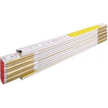 STABILA - Wooden Folding Measure White - Yellow 2m - 12428