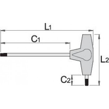 Unior - 193TX Torx Taf Shaped Key with Nose Size TX7 - 607172 Unior - 193TX Torx Taf Shaped Key with Nose Size TX7 - 607172