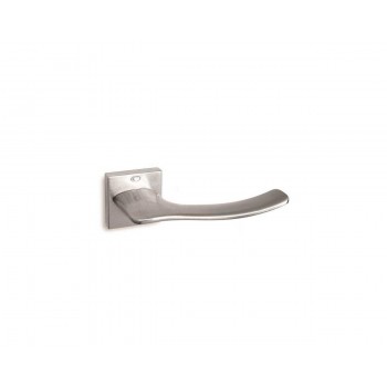 CONVEX - 1765 ROR PAIR OF DOOR HANDLES WITH MATT CHROME ROSETTE AND KEY MOUTHPIECES - 1765-S24S24