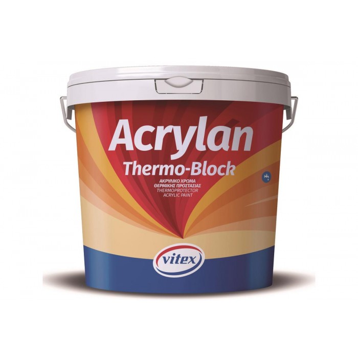 VITEX - Acrylan Thermo-Block / Ακρυλικό Λευκό Χρώμα Θερμικής Προστασίας 10lt - 00747