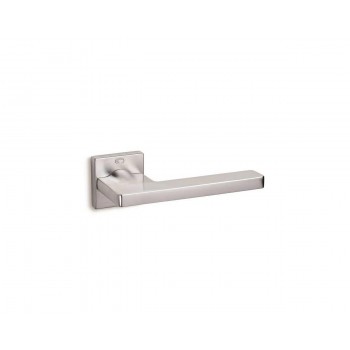 CONVEX - 2165 ROR PAIR OF DOOR HANDLES WITH ROSETTE AND KEY MOUTHPIECES MATT CHROME - 2165-S24S24