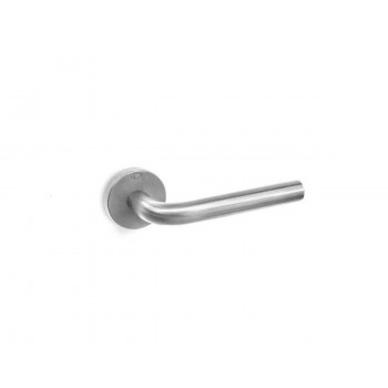 CONVEX - 1755 ROR PAIR OF DOOR HANDLES WITH ROSETTE AND KEY MOUTHPIECES MATT CHROME - 1755-S24S24