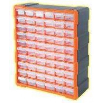 TACTIX Storage boxes plastic with 60 plastic drawers Diafana Krina 320638