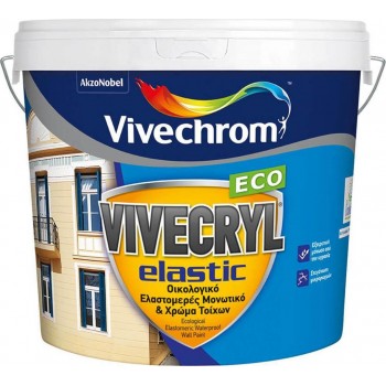 VIVECHROM - VIVECRYL ELASTIC ECO / Οικολογικό Ελαστομερές Μονωτικό & Χρώμα Τοίχων Λευκό 10lt - 92441