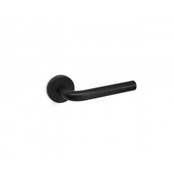 CONVEX - 1755 ROR PAIR OF DOOR HANDLES WITH ROSETTE AND KEY MOUTHPIECES MATT BLACK - 1755-S19S19