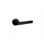CONVEX - 1665 ROR PAIR OF DOOR HANDLES WITH ROSETTE AND KEY MOUTHPIECES MATT BLACK - 1665-S19S19
