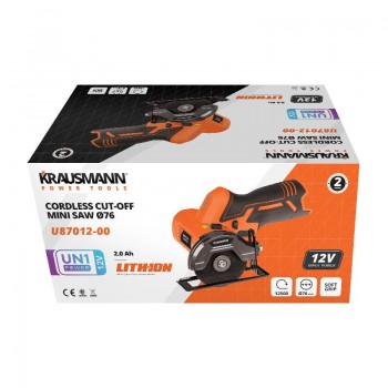 KRAUSMANN - Mini Γωνιακός Τροχός Μπαταρίας O76 12V SOLO - U87012-00  KRAUSMANN - Mini Γωνιακός Τροχός Μπαταρίας O76 12V SOLO - U87012-00