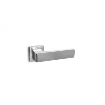 CONVEX - 1555 ROR PAIR OF DOOR HANDLES WITH MATT CHROME ROSETTE AND KEY MOUTHPIECES - 1555-S24S24