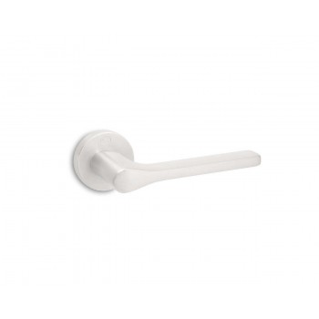 CONVEX - 1515 ROR PAIR OF DOOR HANDLES WITH ROSETTE AND MATT LEYCO KEY MOUTHPIECES - 1515-S06S06