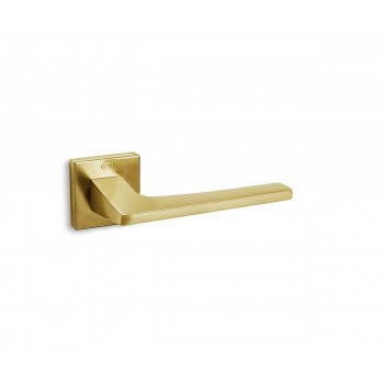 CONVEX - 1495 ROR PAIR OF DOOR HANDLES WITH MATT BRASS ROSETTE AND KEY MOUTHPIECES - 1495-S02S02