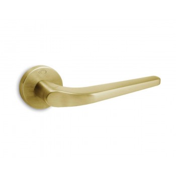 CONVEX - 1505 ROR PAIR OF DOOR HANDLES WITH MATT BRASS ROSETTE AND KEY MOUTHPIECES - 1505-S02S02