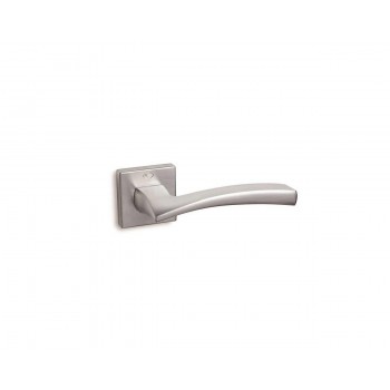 CONVEX - 1145 ROR PAIR OF DOOR HANDLES WITH ROSETTE AND KEY MOUTHPIECES MATT CHROME - 1145-S24S24