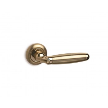 CONVEX - 205 ROR PAIR OF DOOR HANDLES WITH ROSETTE AND KEY MOUTHPIECES MATTE SERUM / SERUM - 205-S26S16