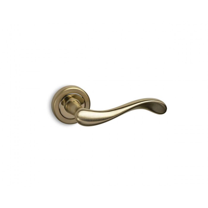 CONVEX - 425 ROR PAIR OF DOOR HANDLES WITH ROSETTE AND KEY MOUTHPIECES MATTE SERUM / SERUM - 425-S26S16