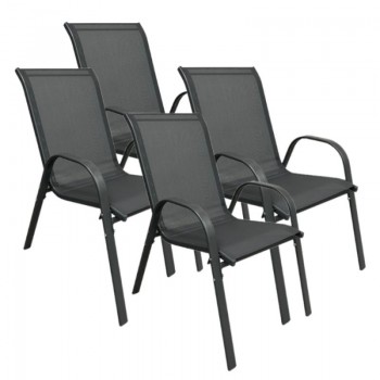 BORMANN - BSP1130 SET OF METAL CHAIRS OUTDOORS GRAY 4PCS - 052944 BORMANN - BSP1130 SET OF METAL CHAIRS OUTDOORS GRAY 4PCS - 052944