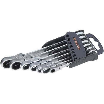 TACTIX keys combination Ratchet wrench CR-V, set 7 pcs. With 72 teeth, in case 8-19Mm 371267
