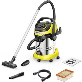 Karcher - WD6 PS V-30/6/22/T 1300W Liquid/Solid Broom with 30lt Bucket - 1.628-360.0