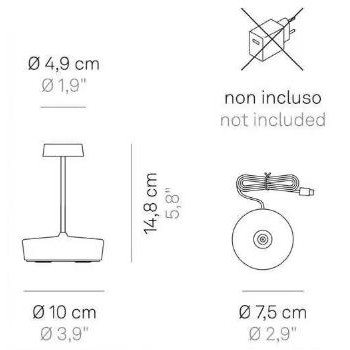 Zafferano - Lamp Table Rechargeable Swap Mini Φ10x14,8cm Led 2W IP65 Black - LD1011N3 Zafferano - Lamp Table Rechargeable Swap Mini Φ10x14,8cm Led 2W IP65 Black - LD1011N3