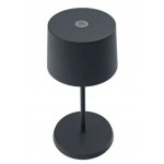 Zafferano - Olivia Mini Table Lamp Rechargeable Φ11x22cm Led 2,2W Dark Gray - LD0860N3