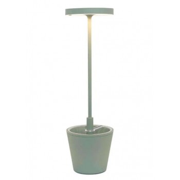 Zafferano - Poldina Reverso Watertight Table Lamp Rechargeable with Integrated LED in Light Green Color Φ11x35cm 2,3W - LD0420G3