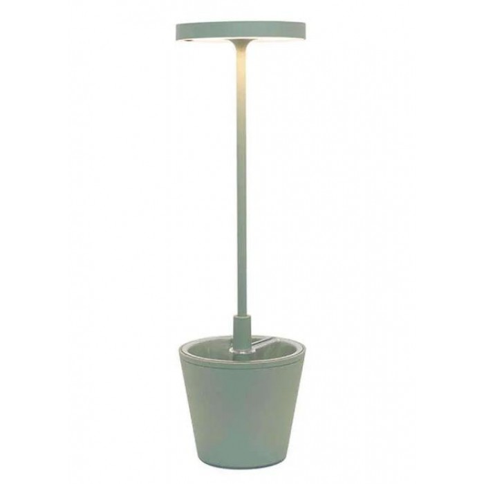 Zafferano - Poldina Reverso Watertight Table Lamp Rechargeable with Integrated LED in Light Green Color Φ11x35cm 2,3W - LD0420G3