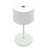 Zafferano - Olivia Mini Table Lamp Rechargeable Φ11x22cm Led 2,2W White - LD0860B3