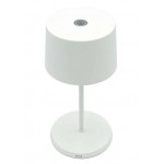 Zafferano - Olivia Mini Table Lamp Rechargeable Φ11x22cm Led 2,2W White - LD0860B3