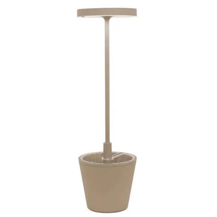 Zafferano - Poldina Reverso Watertight Table Lamp Rechargeable with Integrated LED in Sand Beige Color Φ11x35cm 2,3W - LD0420S3
