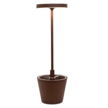 Zafferano - Poldina Reverso Watertight Table Lamp Rechargeable with Integrated LED in Rust Color Φ11x35cm 2,3W - LD0420R3