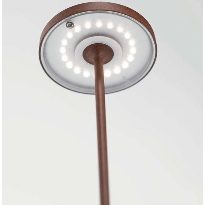 Zafferano - Poldina Reverso Στεγανό Επιτραπέζιo Φωτιστικό Επαναφορτιζόμενο με Ενσωματωμένο LED σε Χρώμα Σκουριάς Φ11x35cm 2,3W -