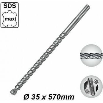 Benman - Quad Diamond Drill with SDS Max Stem for Building Materials 35x570mm - 74823