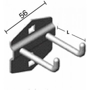 Bulle - Γάντζος Βαρέως Τύπου Διπλός 75mm για Διάτρητη Πλάτη - 66456