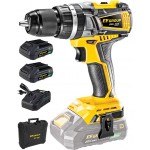 F.F. Group - CHD/60-BL 20V Pro Κρουστικό Δραπανοκατσάβιδο 20V με 2 μπαταρίες 2.0Ah , Ταχυφορτιστή και Θήκη - 46671