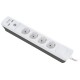 Bulle - Πολύπριζο Ασφαλείας 4 Θέσεων με Διακόπτη , 2 USB και Καλώδιο 1,5m Λευκό - 607048