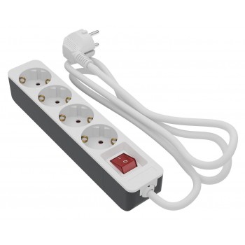 Bulle - 4 Position Power Strip with Switch and Cable 3m White - 607041