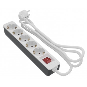 Bulle - 5-Position Power Strip with Switch and Cable 1,5m White - 607042