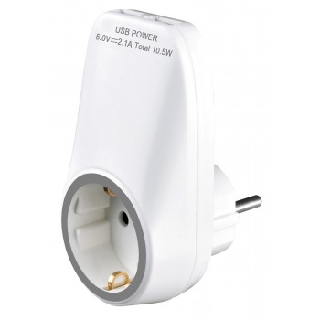 Bulle - Φορτιστής Χωρίς Καλώδιο με 2 Θύρες USB-A 10.5W Λευκός - 607063