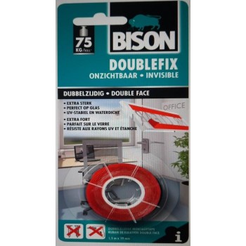 Bison - Double Fix Double-sided Self-Adhesive Foam Tape White 19mmx1.5m - 7000802