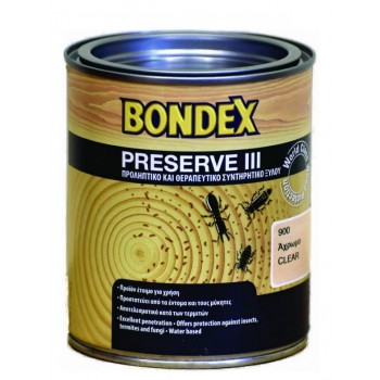 Bondex - Preserve III / Διαφανές Υδατοδιάλυτο Συντηρητικό Ξυλείας 750ml - 89592