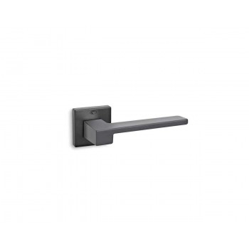 CONVEX - 1535 ROR PAIR OF DOOR HANDLES WITH ROSETTE AND KEY MOUTHPIECES MATTE TONER - 1535-S85S85